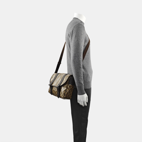 Monogram Coated Canvas Crossbody Bag Beige