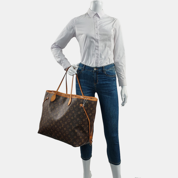 NEVERFULL GM Monogram Coated Canvas Brown