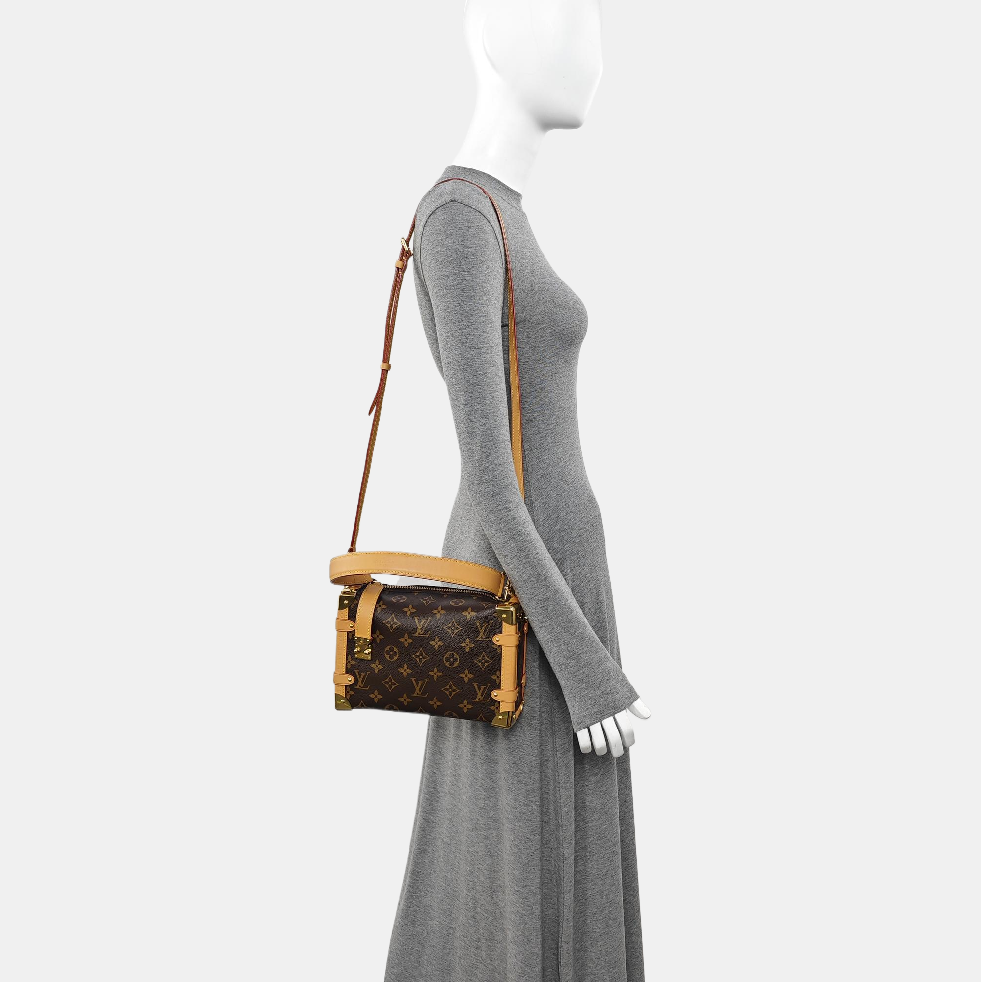 SIDE TRUNK MM Monogram Coated Canvas Brown