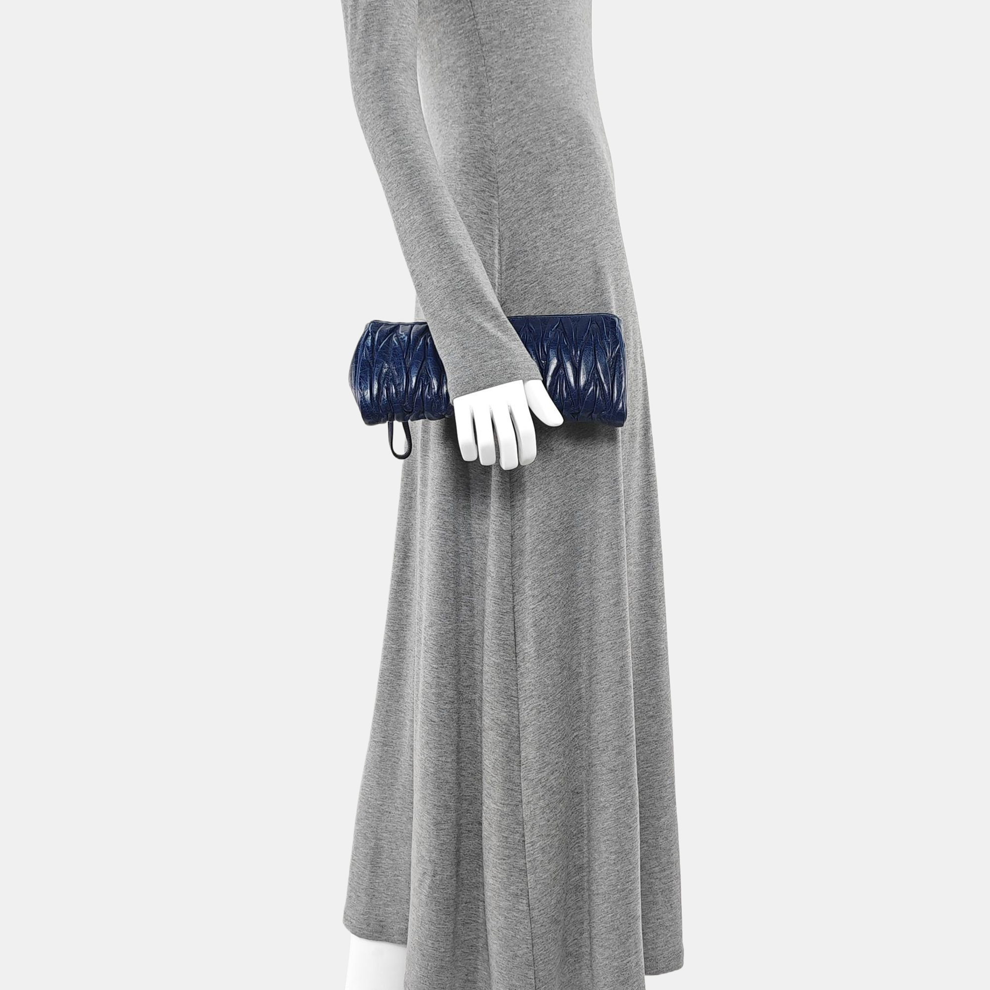 Quilted Lambskin Clutch Blue