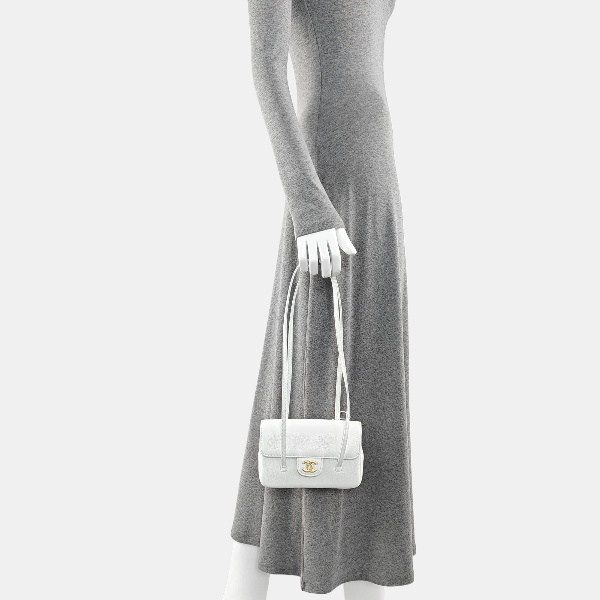 Grained Calfskin Shoulder Bag Mini Green