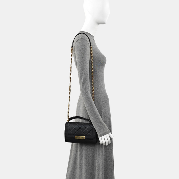 LABEL CLICK Quilted Calfskin Black
