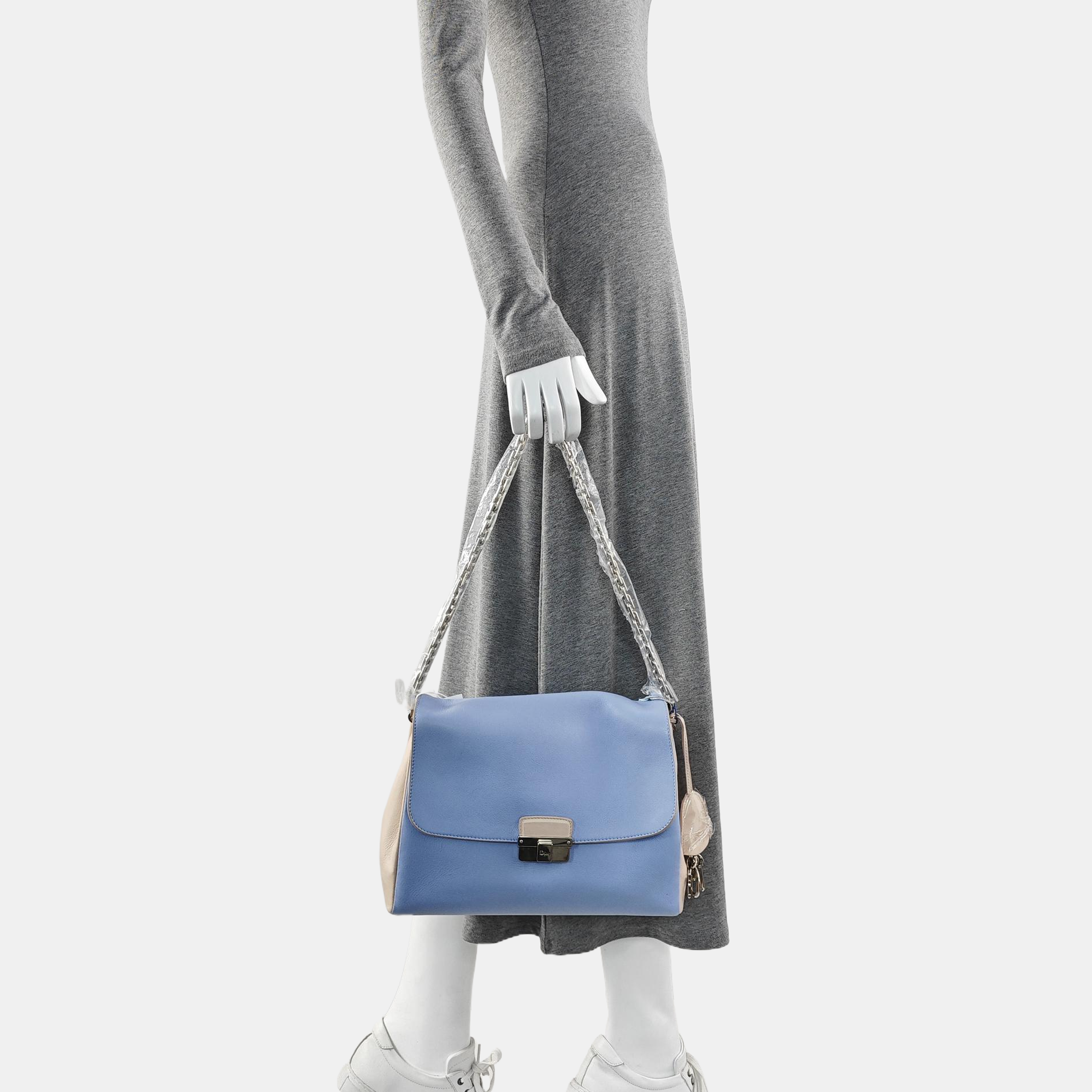 Calfskin Shoulder Bag Blue