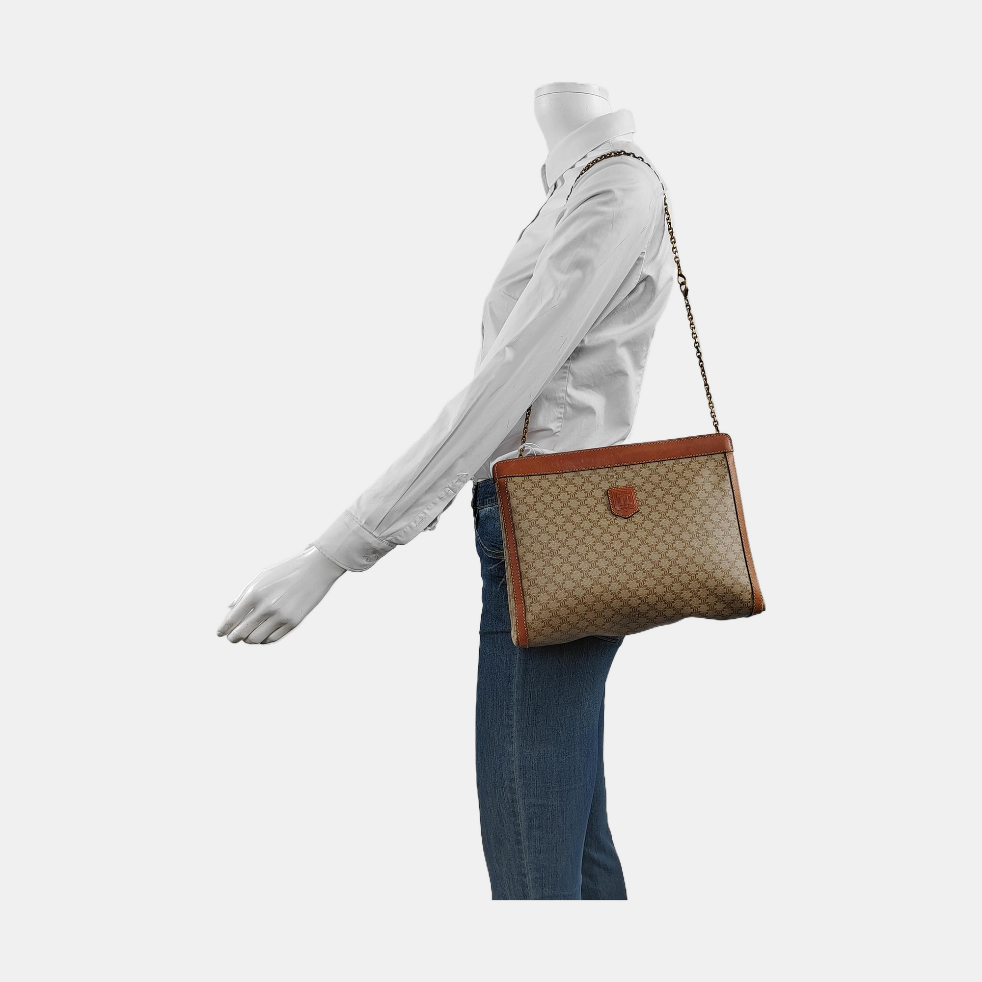 MACADAM CLUTCHES Coated Canvas Beige