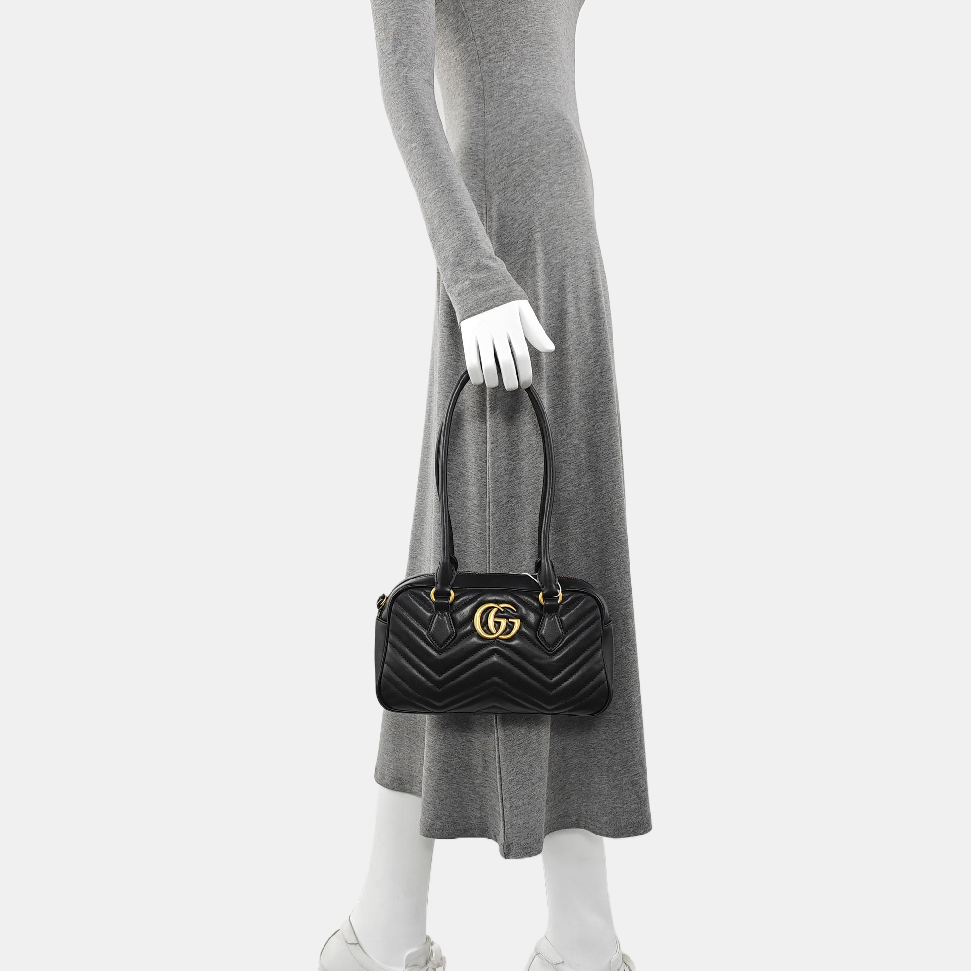 GG Marmont Small Quilted Calfskin Black