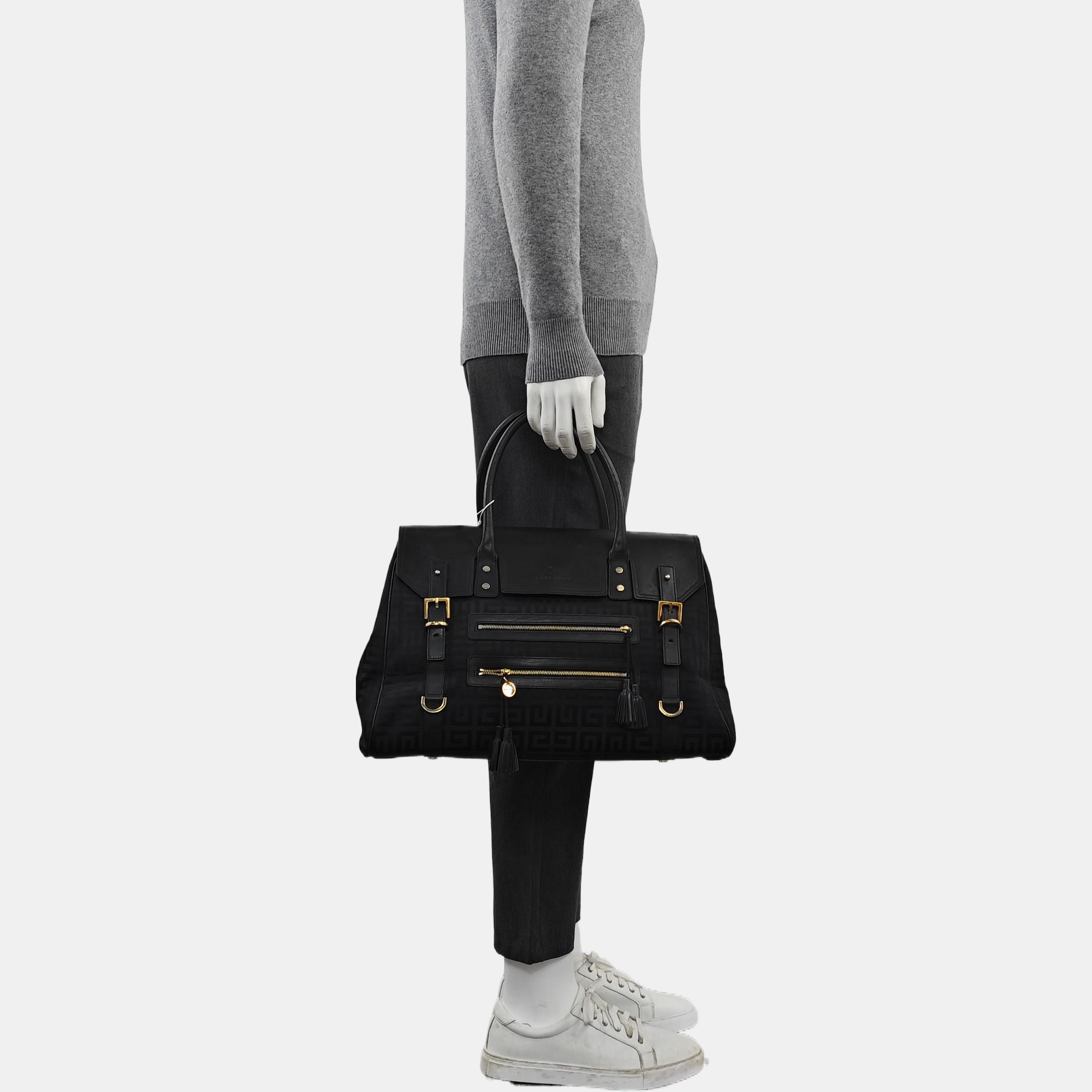 Canvas Top Handle Bag Black