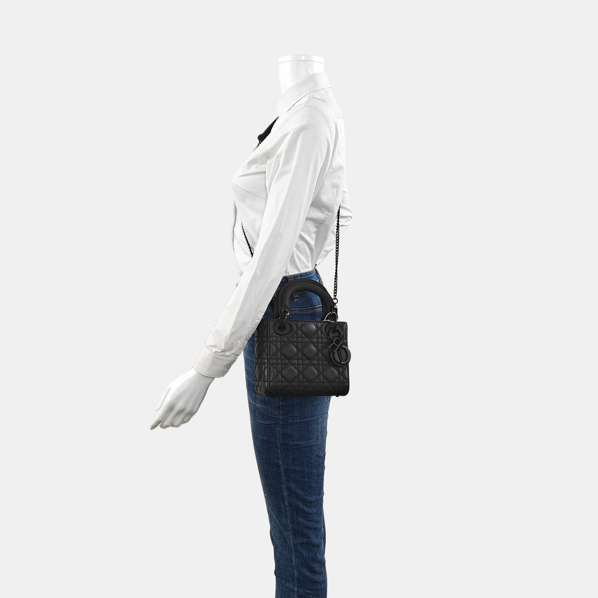 Lady Dior Mini Cannage Lambskin Black