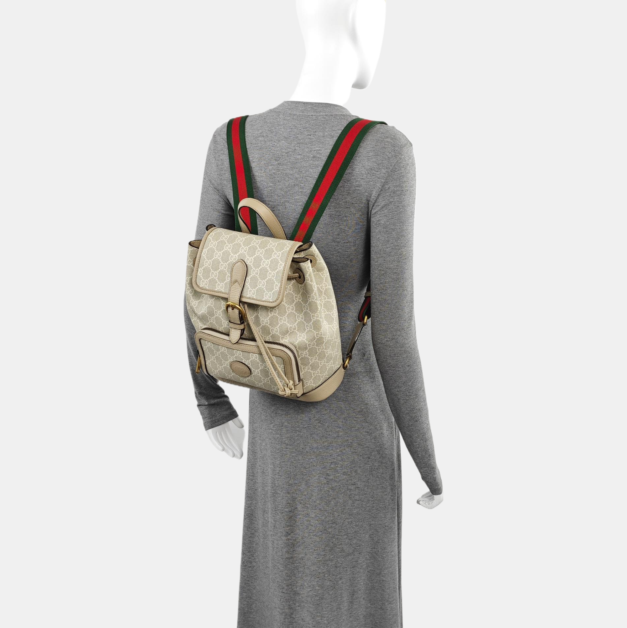 Monogram Coated Canvas Backpack Beige
