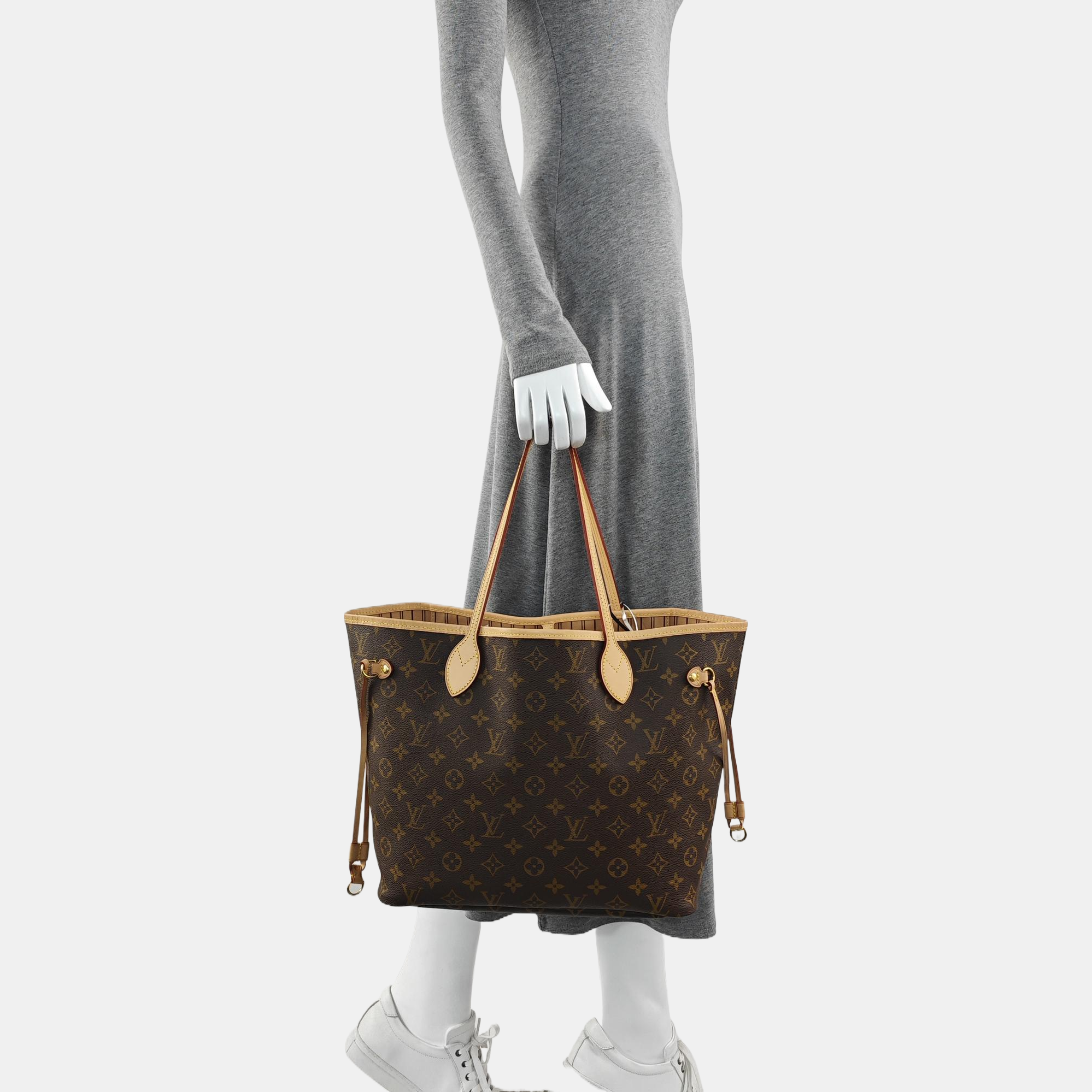 NEVERFULL MM Monogram Coated Canvas Brown