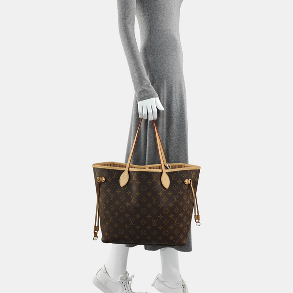 NEVERFULL MM Monogram Coated Canvas Brown