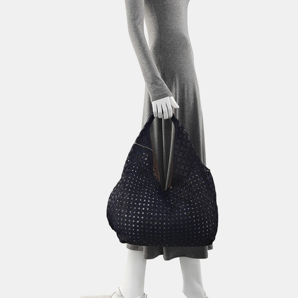 Calfskin Top Handle Bag Blue