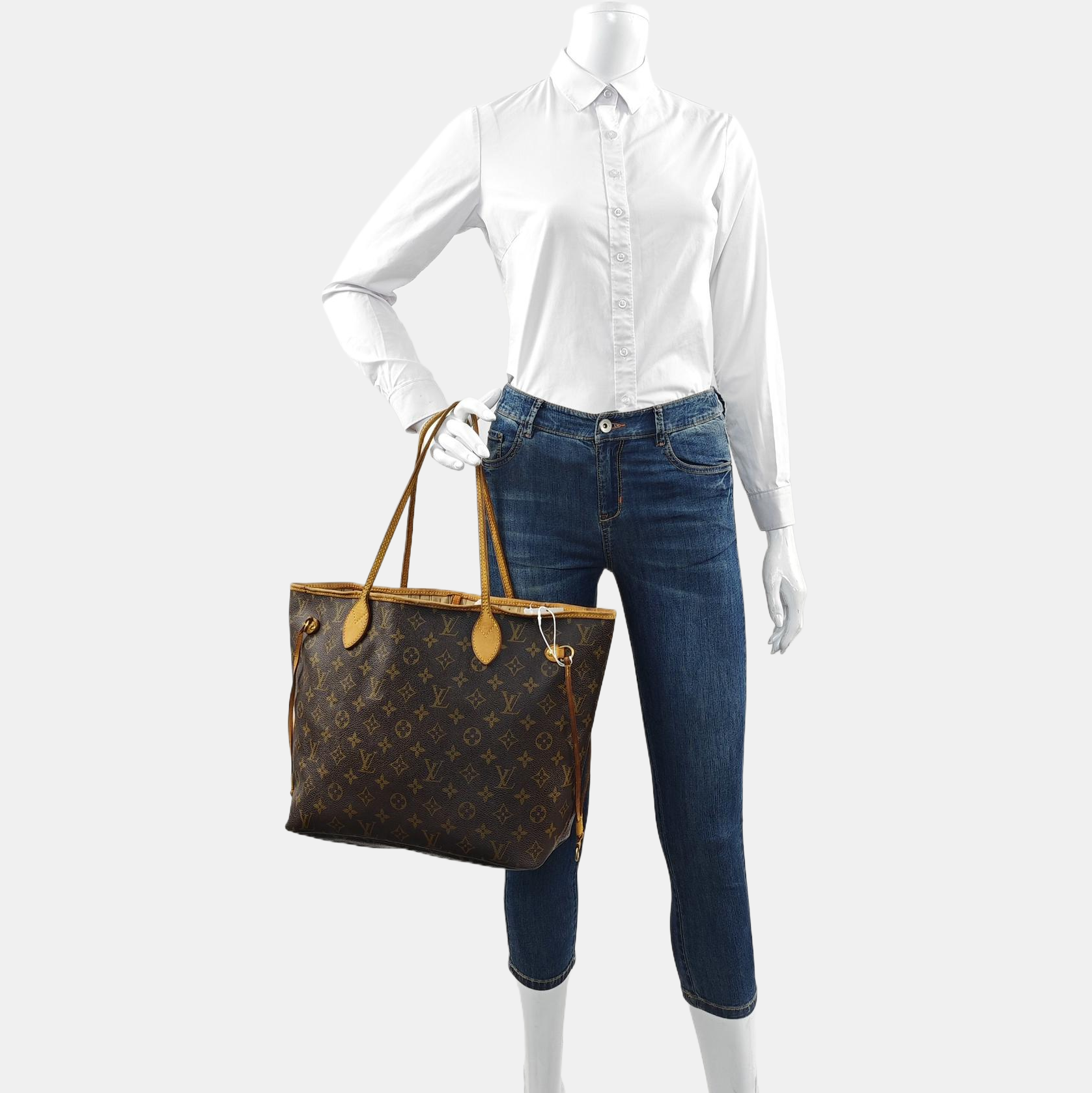 NEVERFULL MM Monogram Coated Canvas Brown
