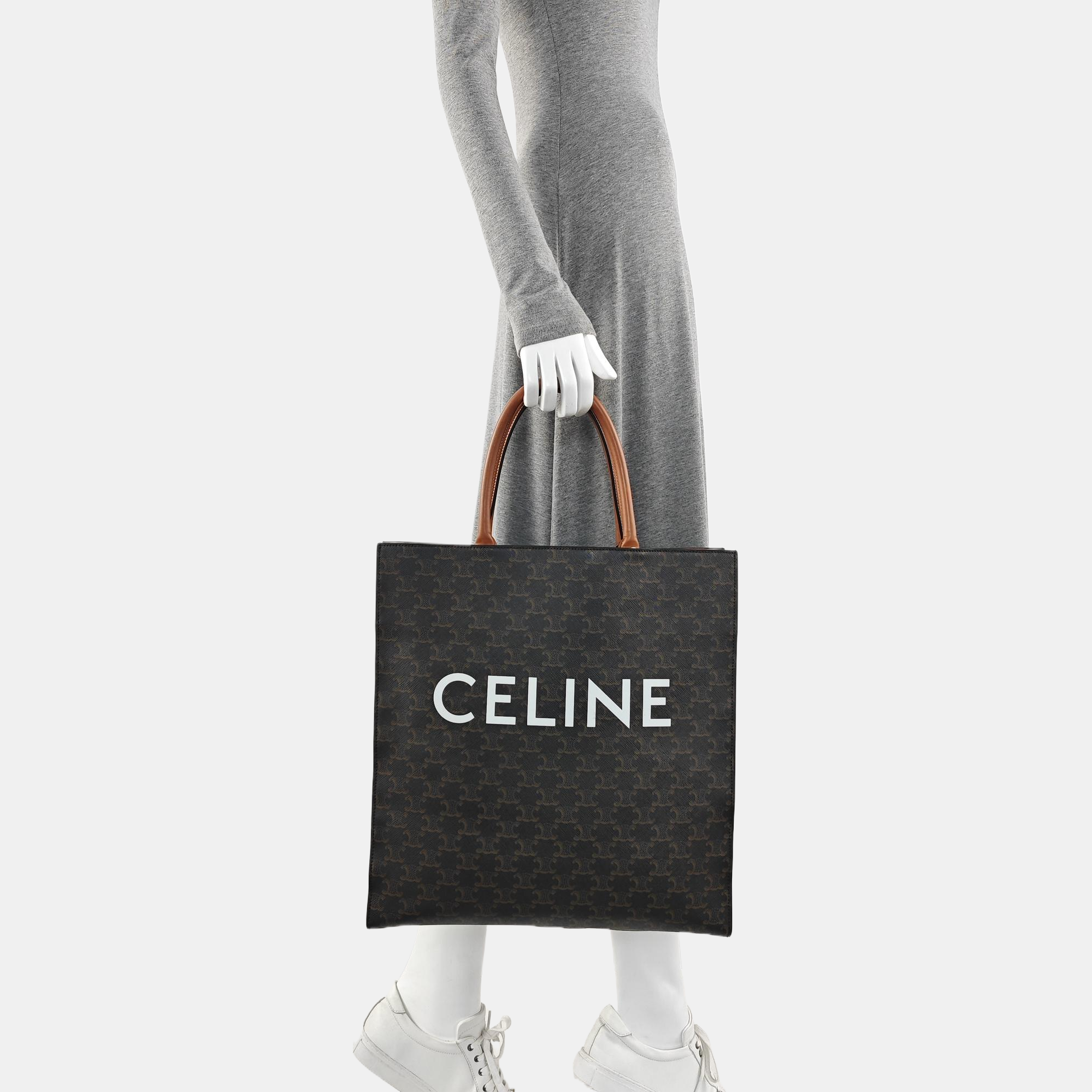 CABAS CELINE Medium Coated Canvas Brown