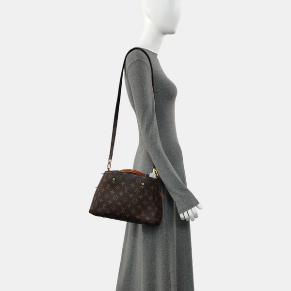 MONTAIGNE BB Monogram Coated Canvas Brown