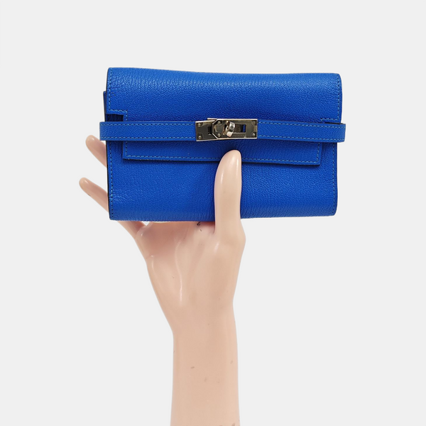 Kelly Chèvre Mysore Blue Wallet