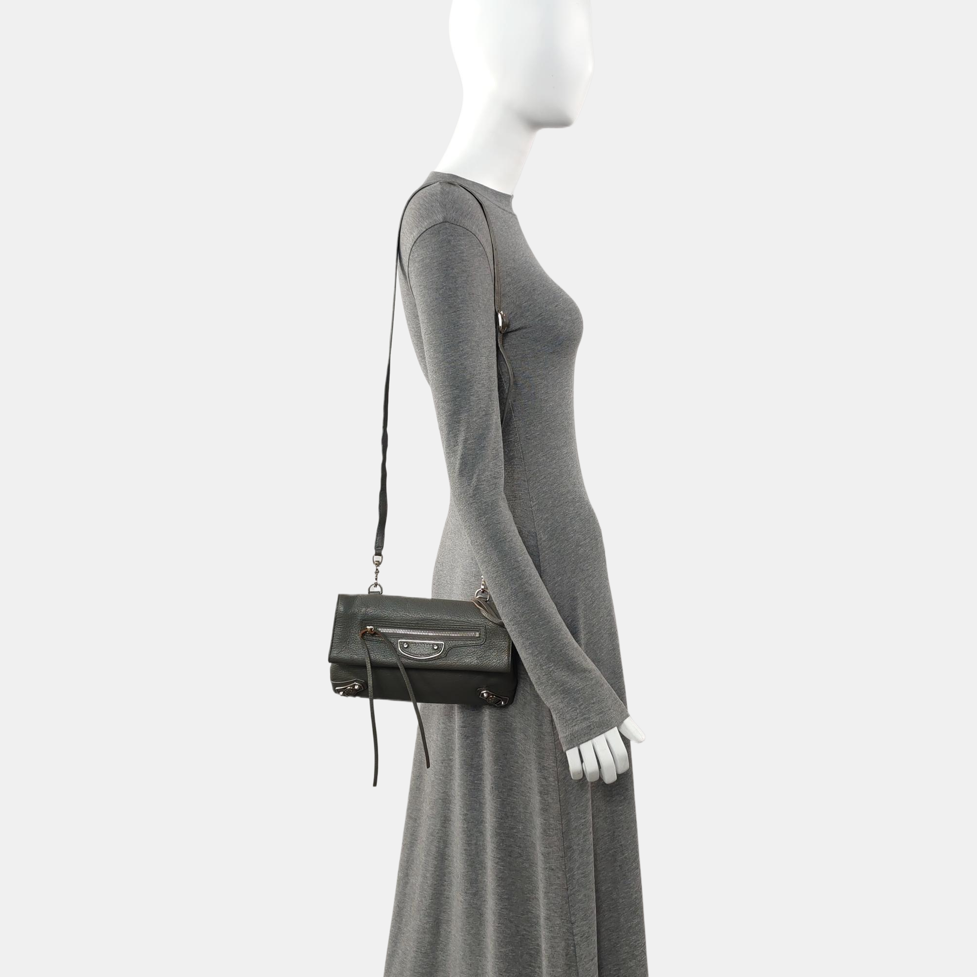 Classic Metallic Edge City Lambskin Grey