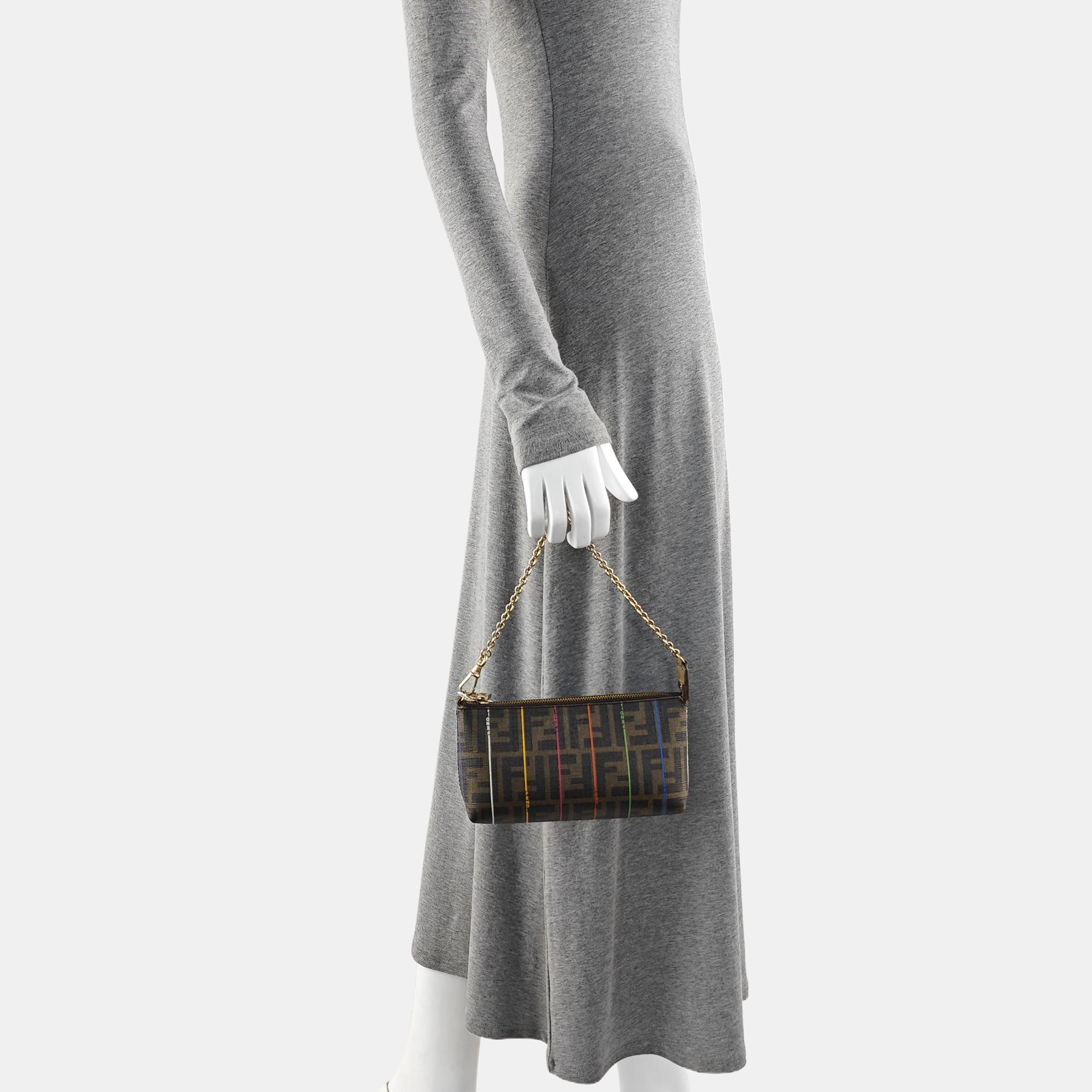 Coated Canvas Top Handle Bag Brown