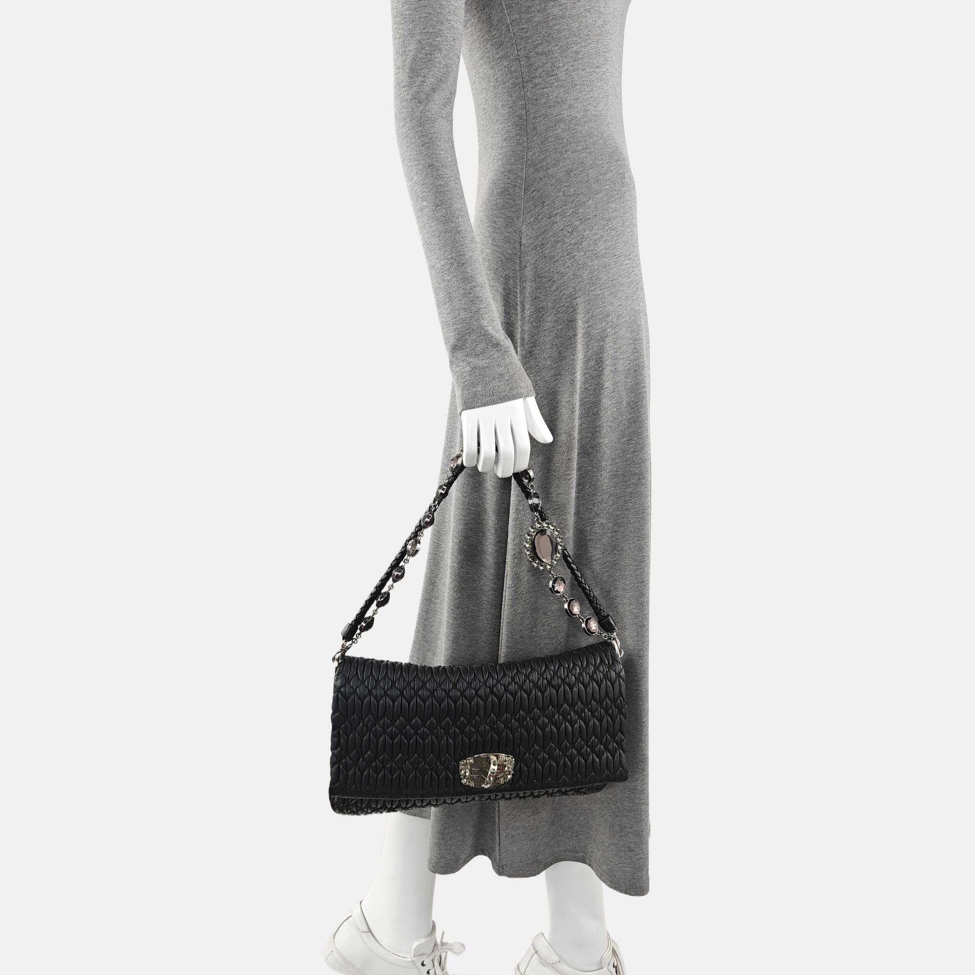 Crystal Quilted Lambskin Black