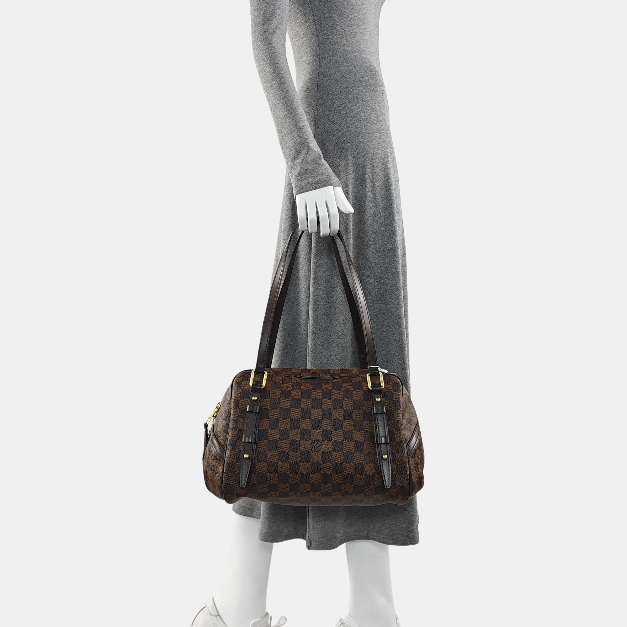 RIVINGTON Damier Ebene Coated Canvas Brown