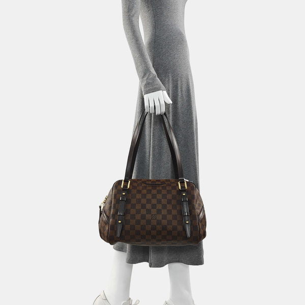 RIVINGTON Damier Ebene Coated Canvas Brown