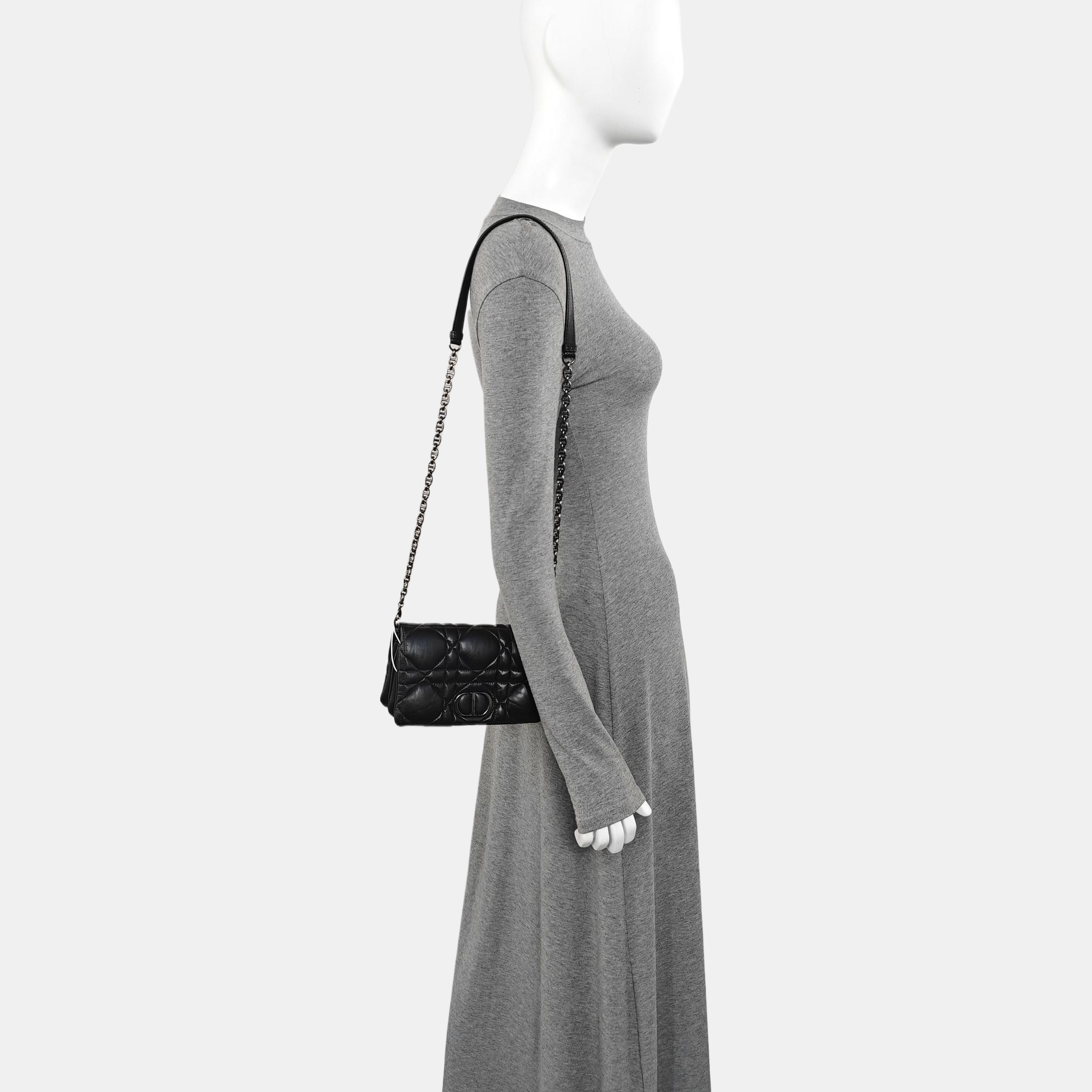 Dior Caro Small Cannage Calfskin Black