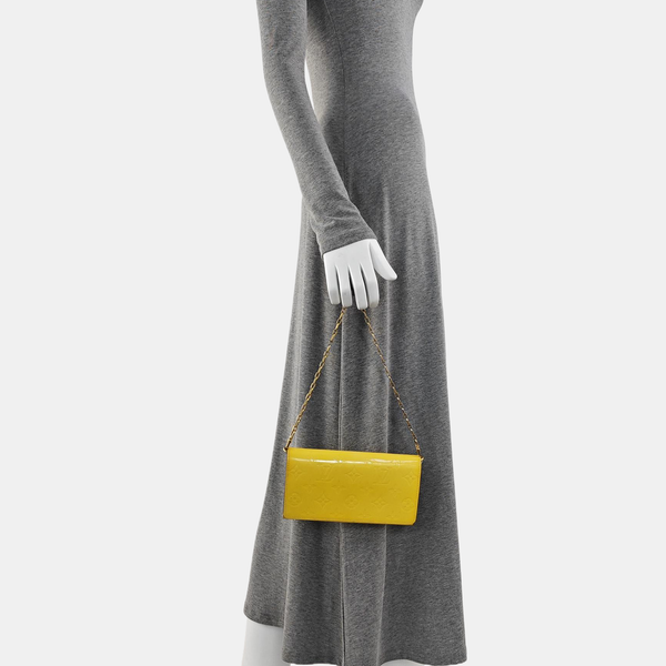 SARAH Monogram Patent Leather Yellow
