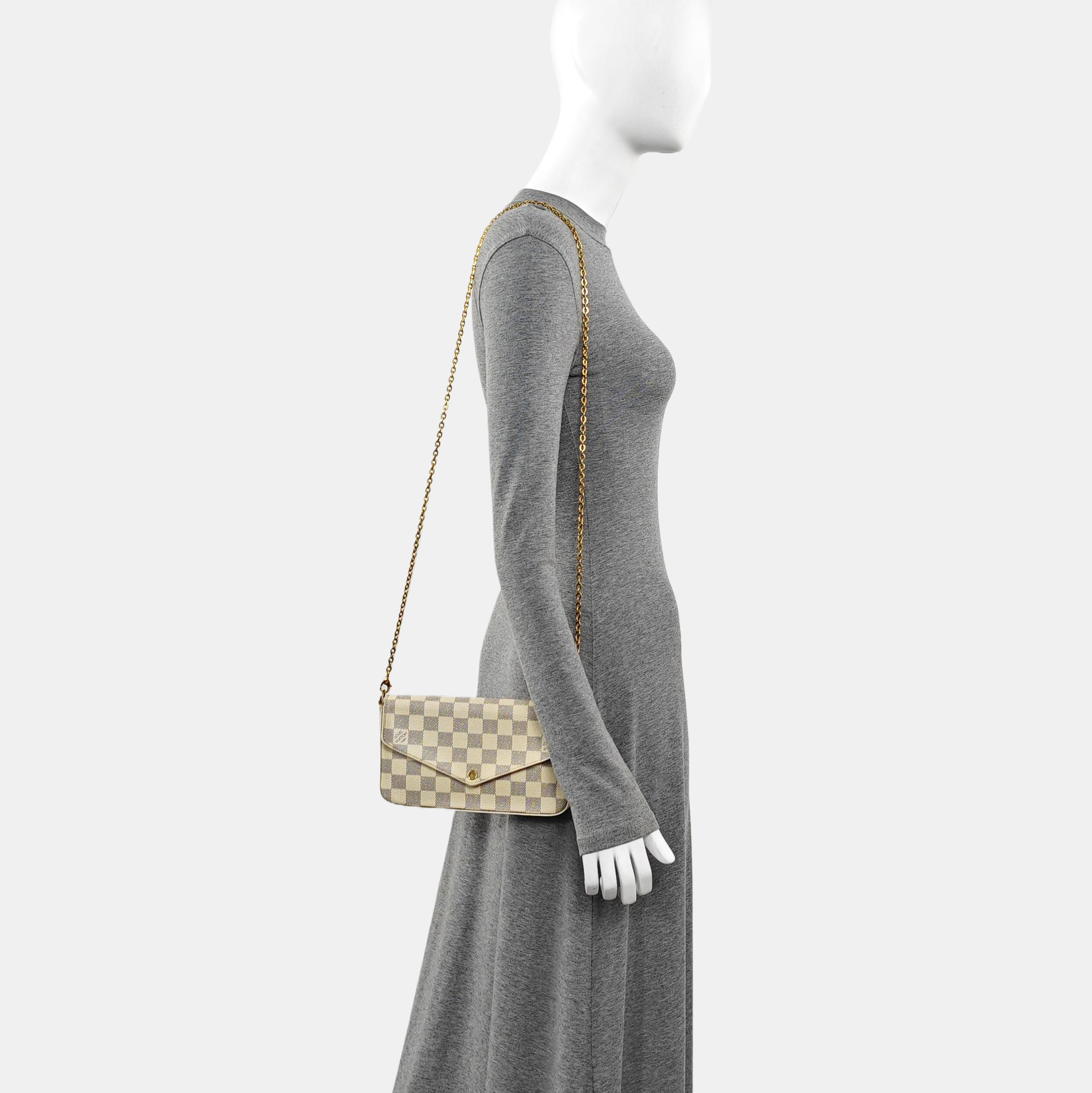 FÉLICIE Damier Azur Coated Canvas White