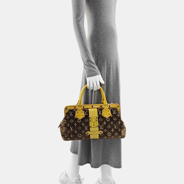 Monogram Crocodile Top Handle Bag GM Brown