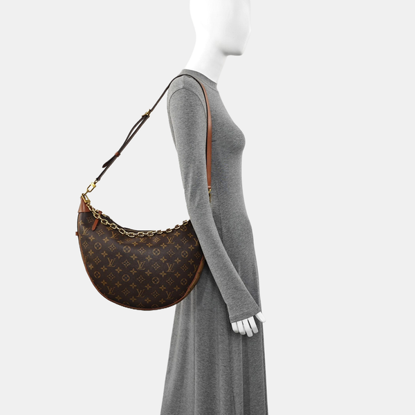 LOOP HOBO Monogram Coated Canvas Brown