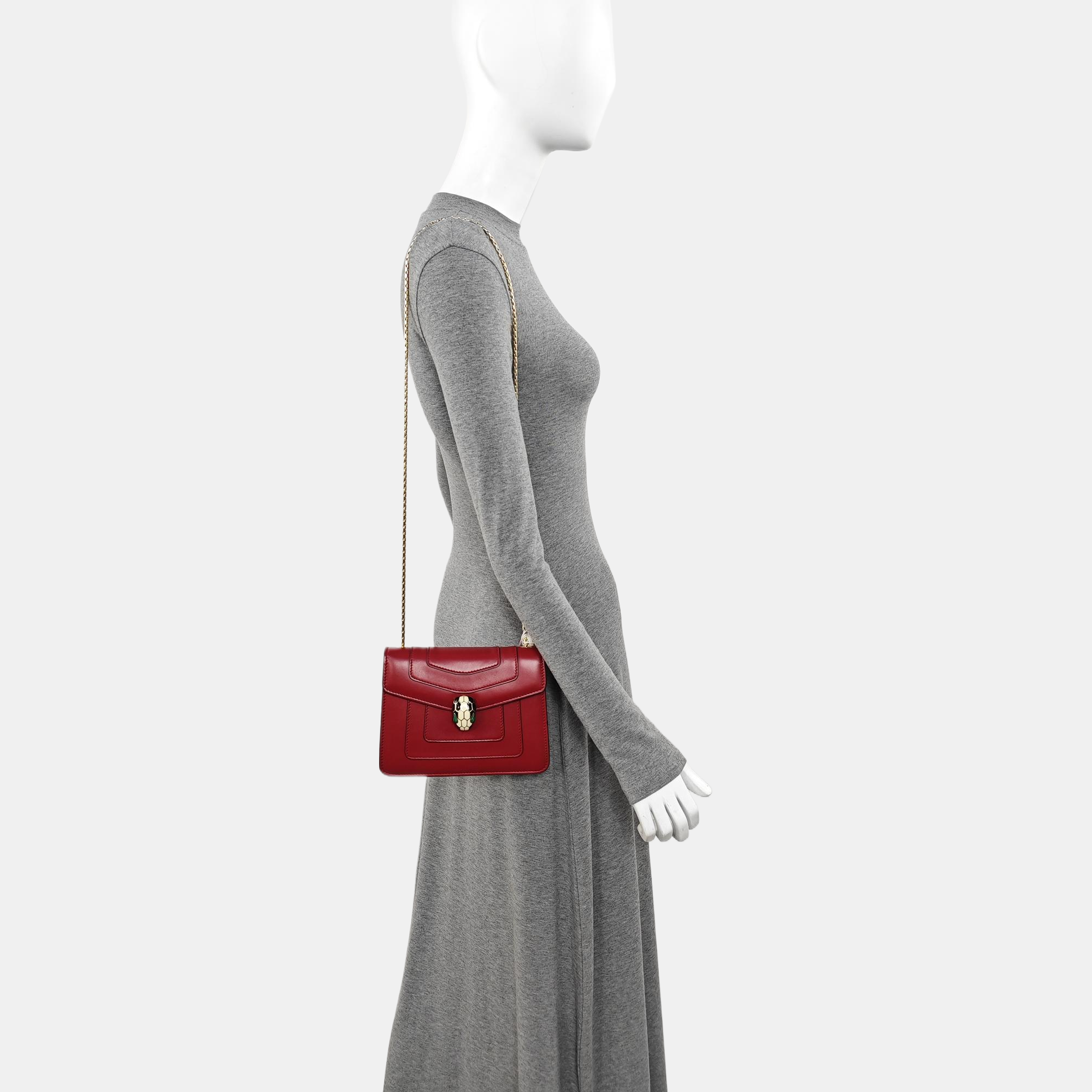 SERPENTI FOREVER Small Calfskin Red