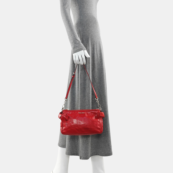 Calfskin Shoulder Bag Red