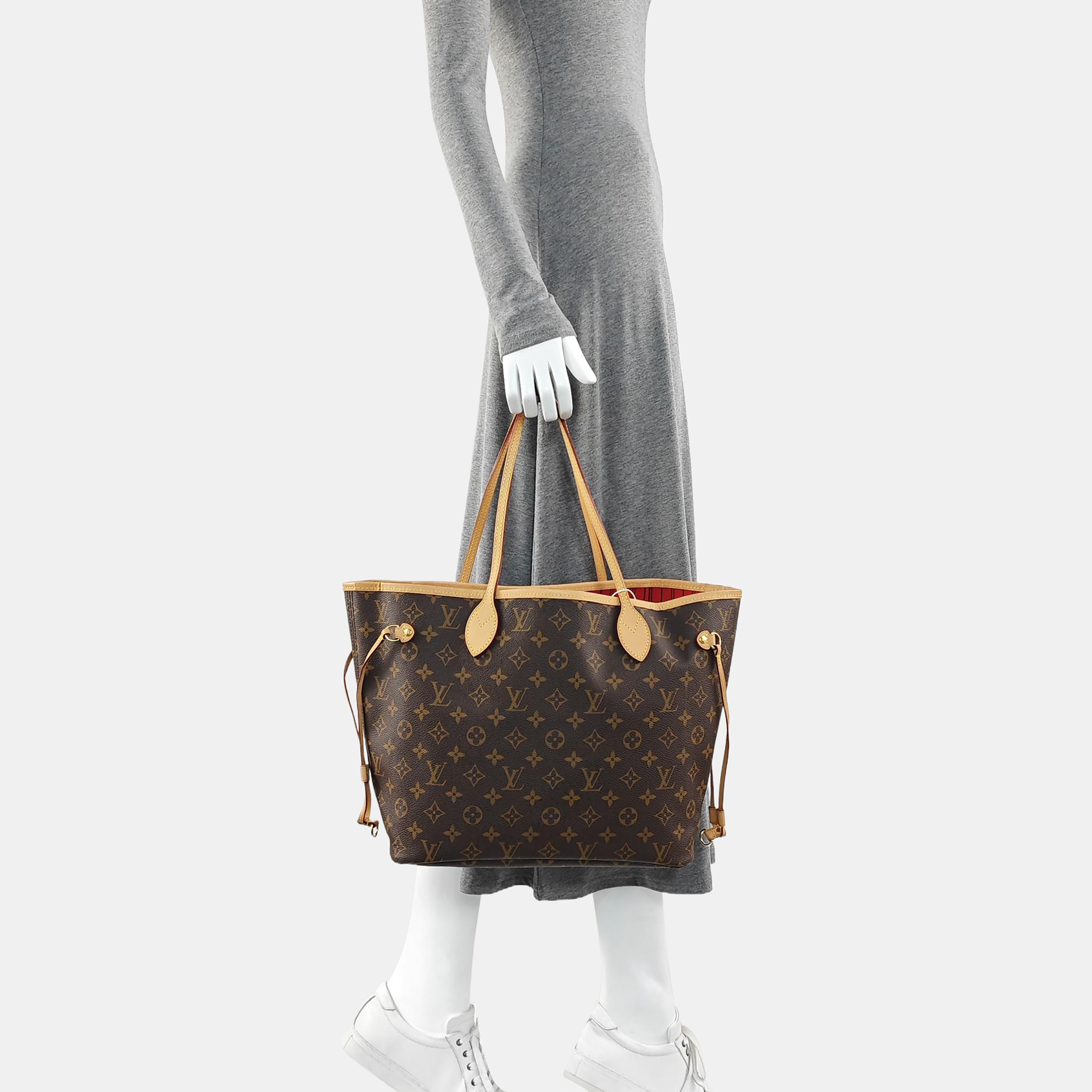 NEVERFULL MM Monogram Coated Canvas Brown