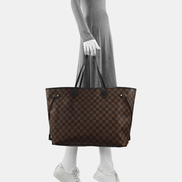 NEVERFULL GM Damier Ebene Coated Canvas Brown