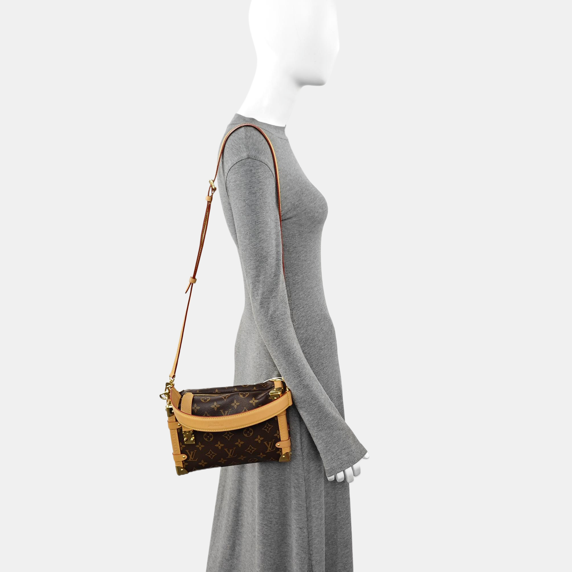 SIDE TRUNK MM Monogram Coated Canvas Brown
