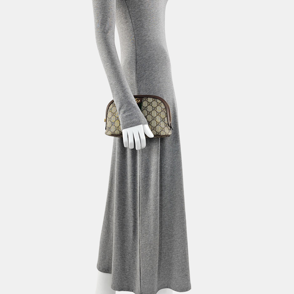 Ophidia Large Monogram Coated Canvas Beige