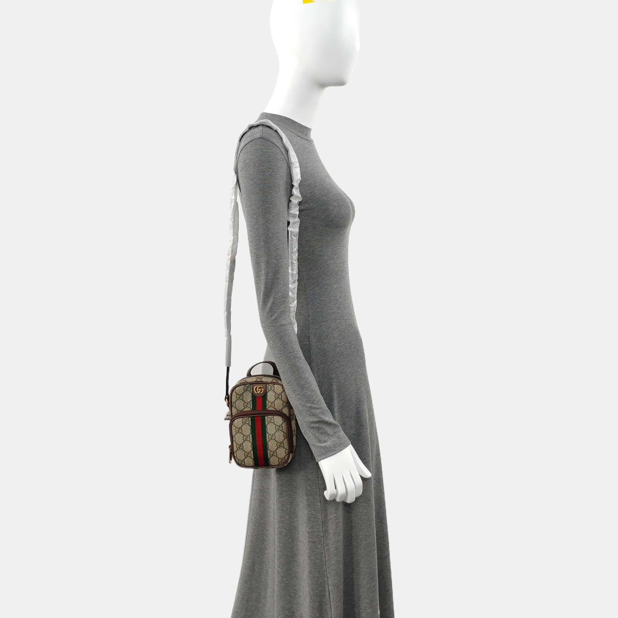 Authenticated pre-owned  Ophidia Mini Monogram Coated Canvas Beige - Shoulder Bag at Looply