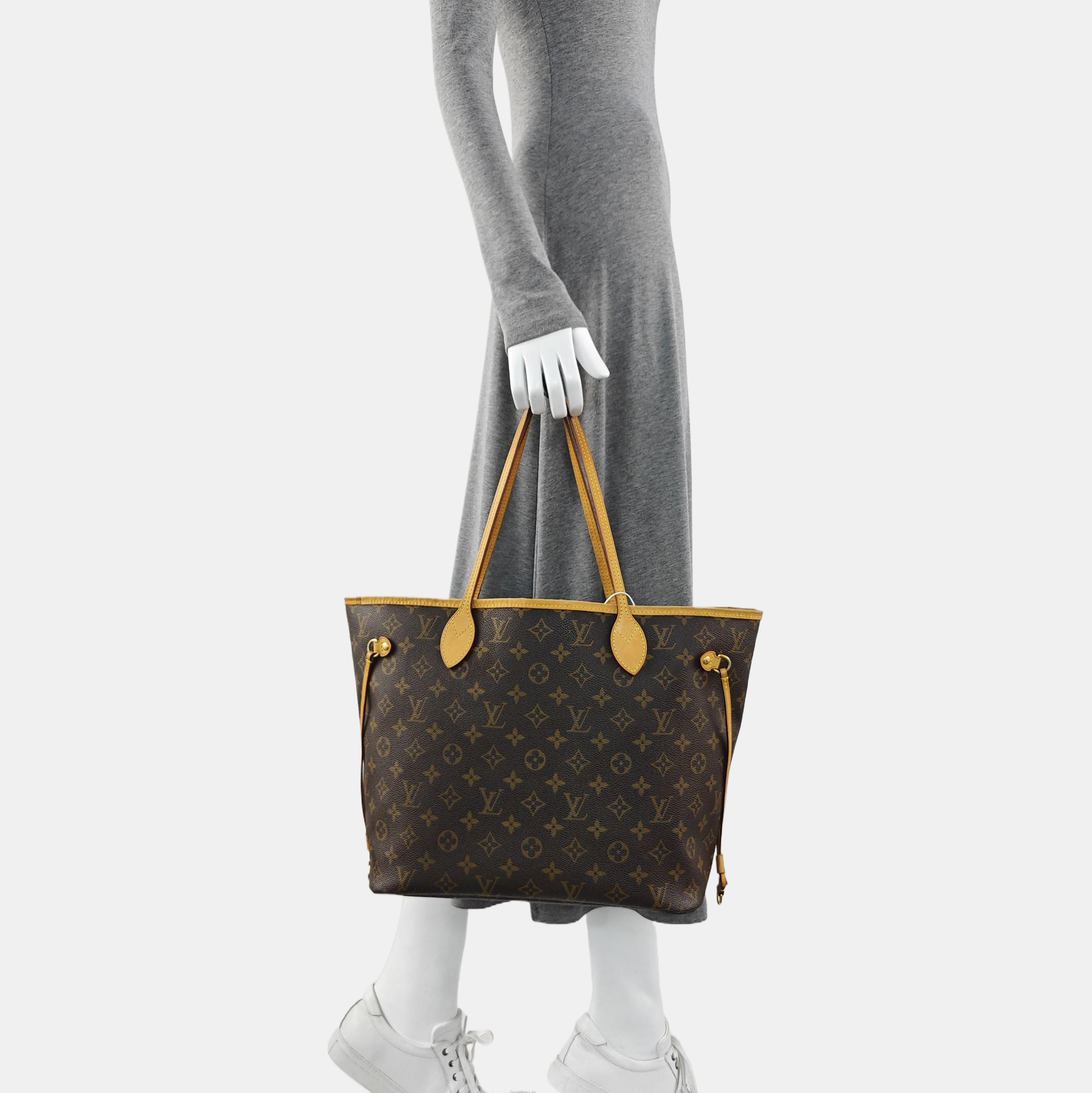 NEVERFULL MM Monogram Coated Canvas Brown