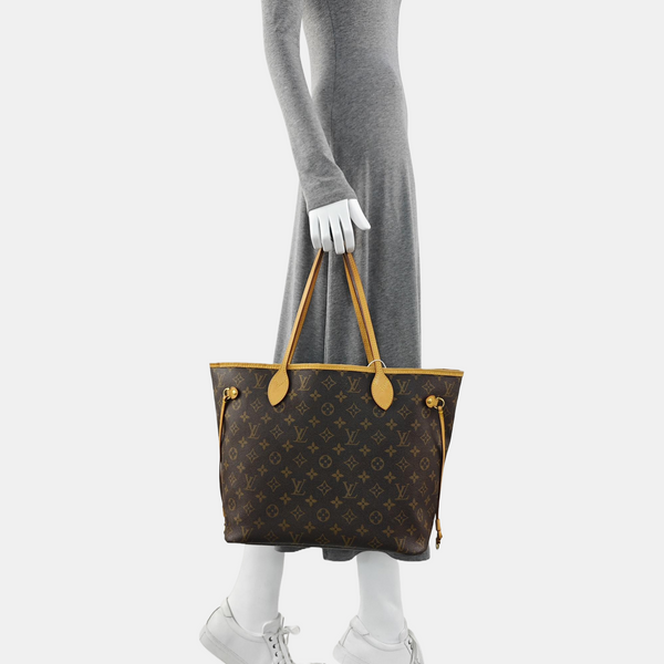 NEVERFULL MM Monogram Coated Canvas Brown