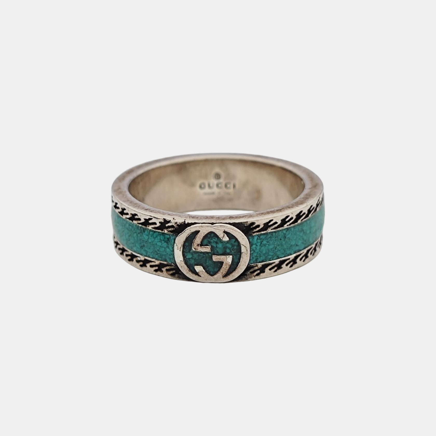 Interlocking G 925 Sterling Silver Ring EU 54