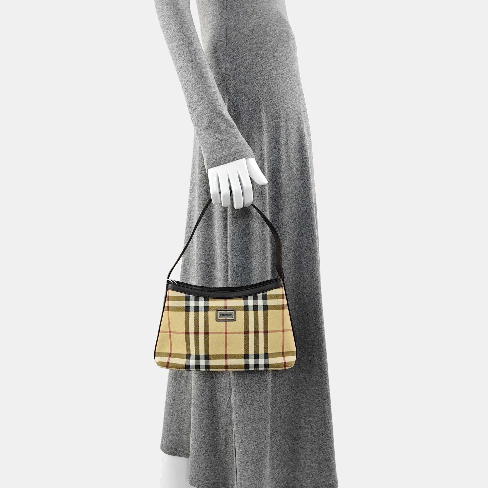 Coated Canvas Top Handle Bag Beige