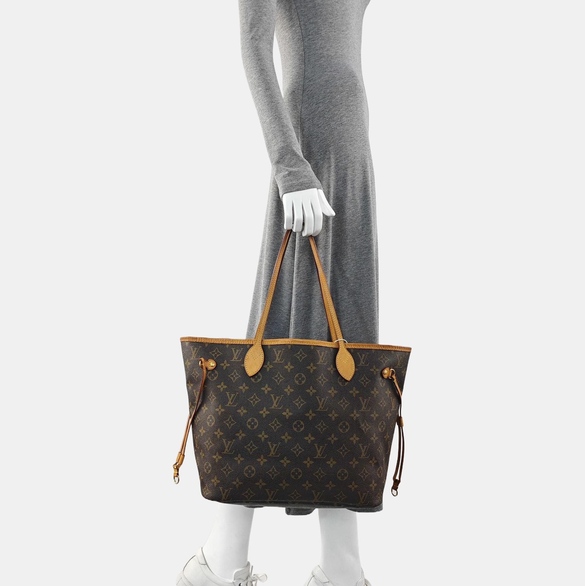 NEVERFULL MM Monogram Coated Canvas Brown