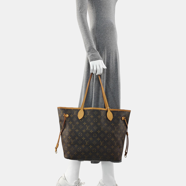 NEVERFULL MM Monogram Coated Canvas Brown