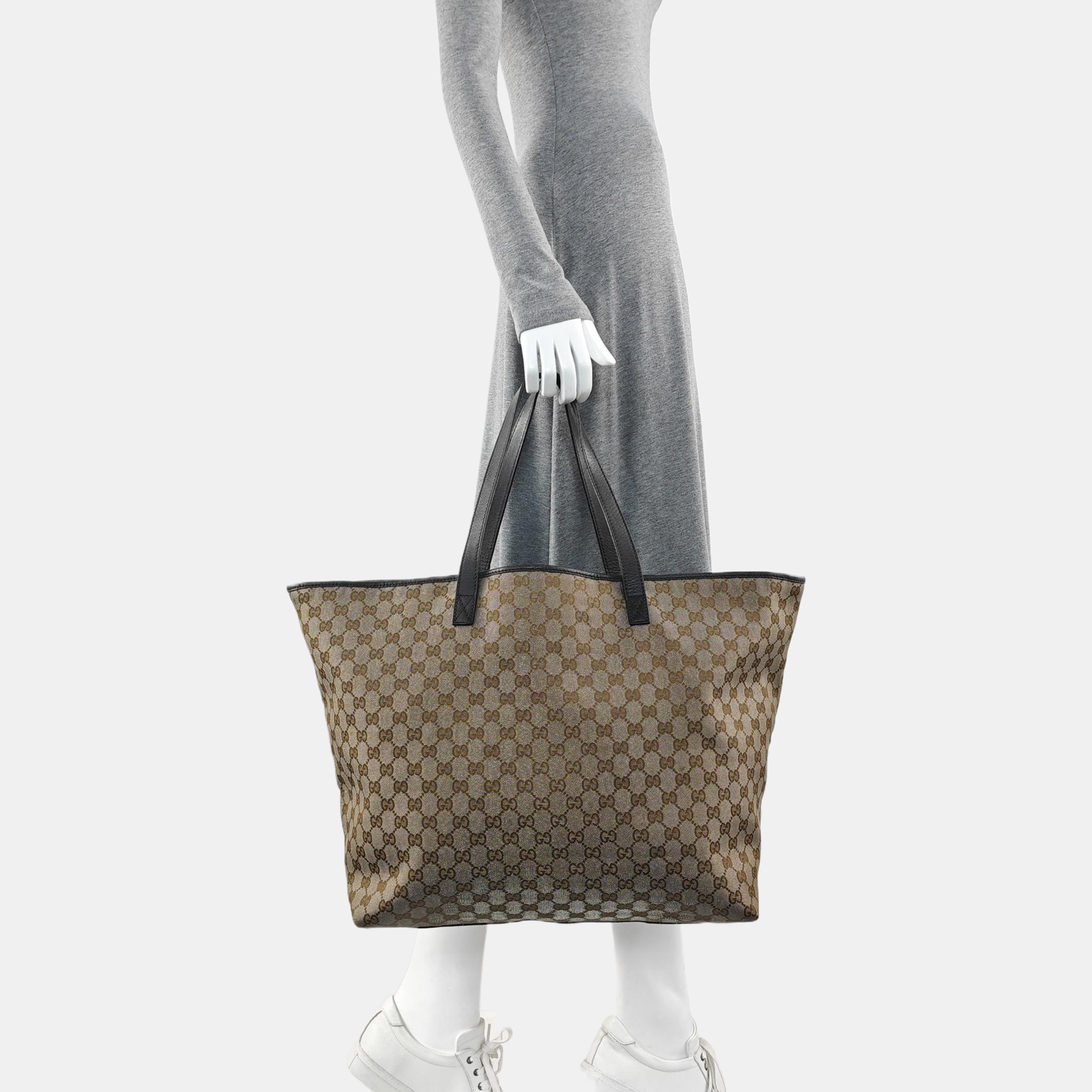 Monogram Canvas Tote Bag Brown