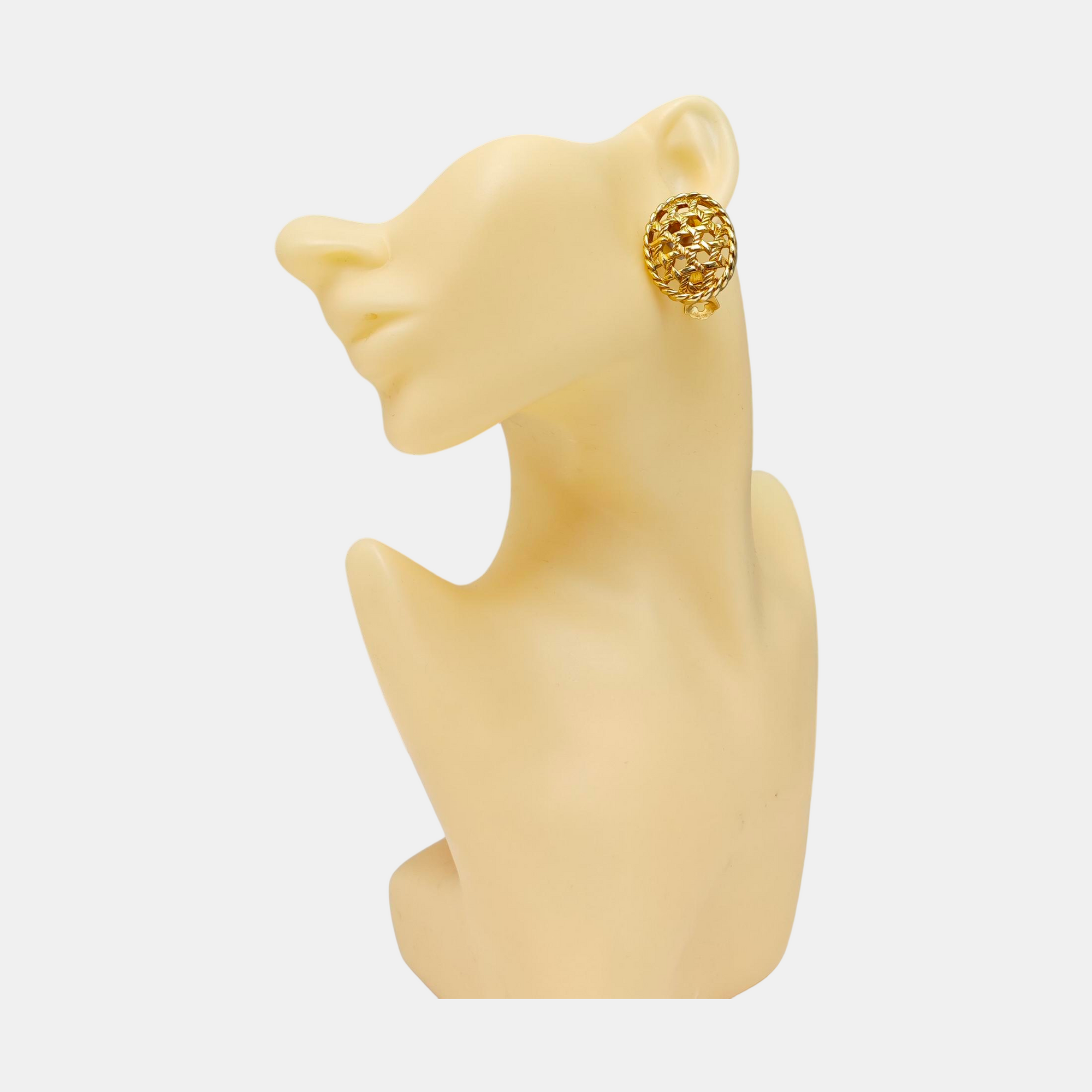 Metal Gold Clip On Earrings