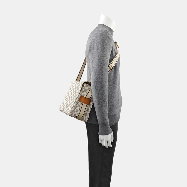 NAVIGLIO Damier Azur Coated Canvas White