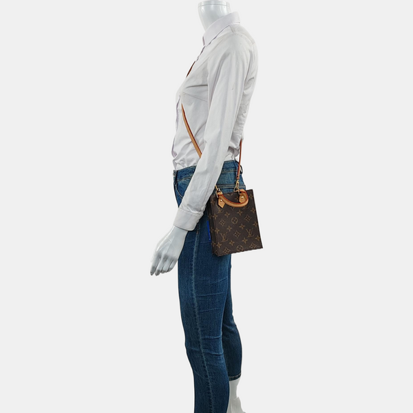 SAC PLAT Mini Monogram Coated Canvas Brown