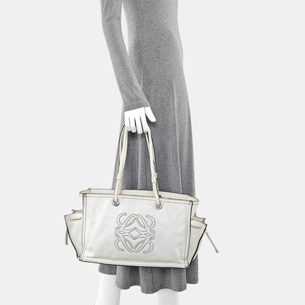 Quilted Calfskin Tote Bag White