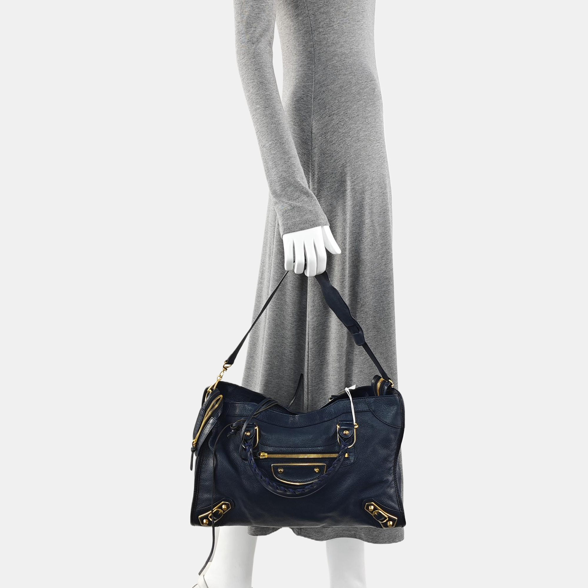 Classic Metallic Edge City Medium Lambskin Blue