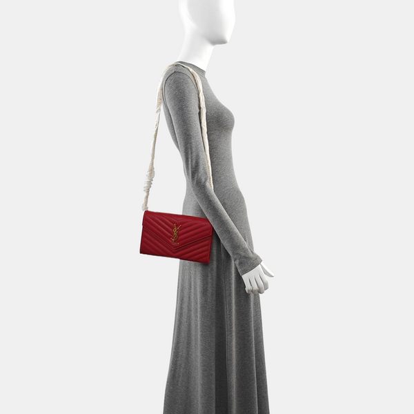 MONOGRAM Medium Chevron Calfskin Red