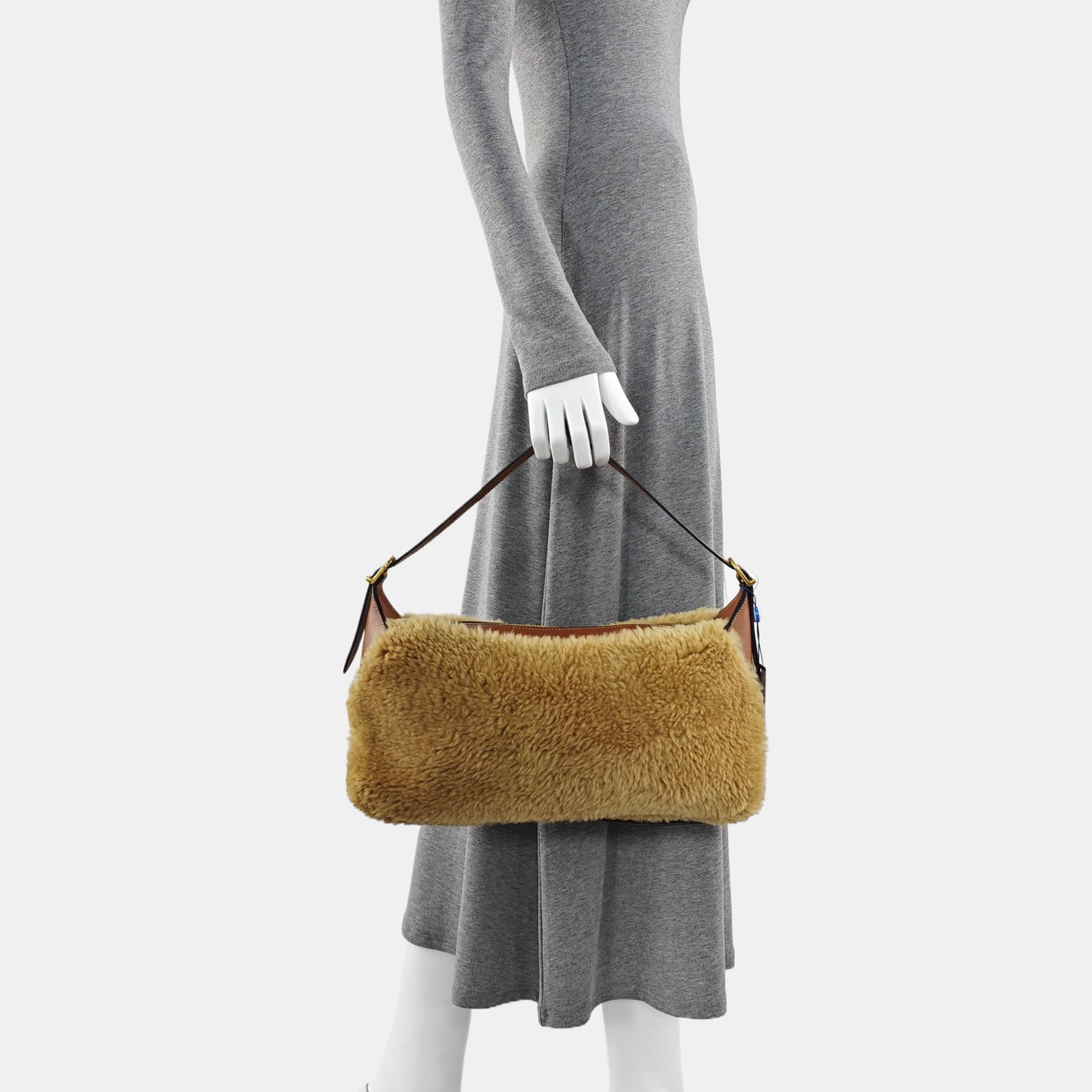Fabric Shoulder Bag Brown